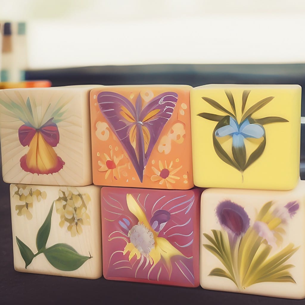 custom hand painted wooden blocks