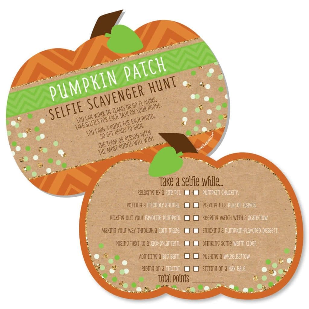 friendsgiving games pumpkin patch scavenger hunt cards