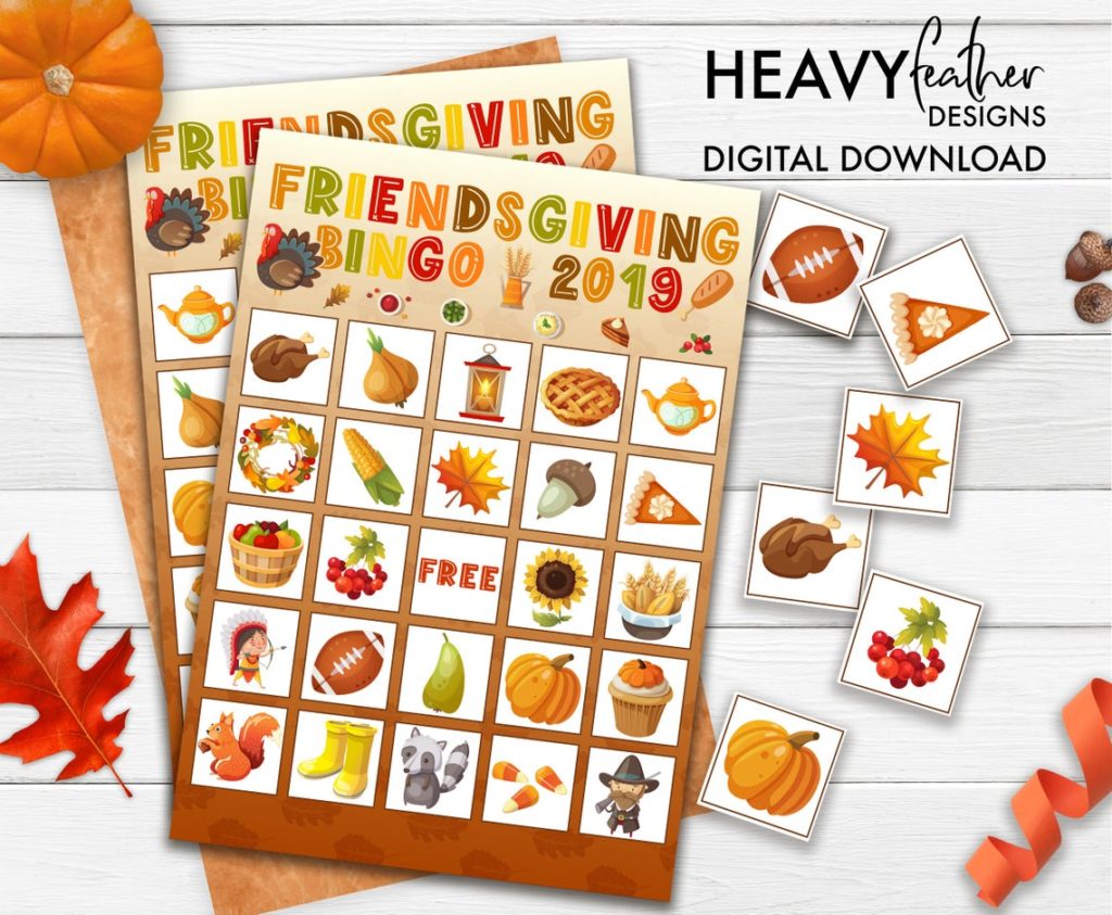 friendsgiving games bingo cards