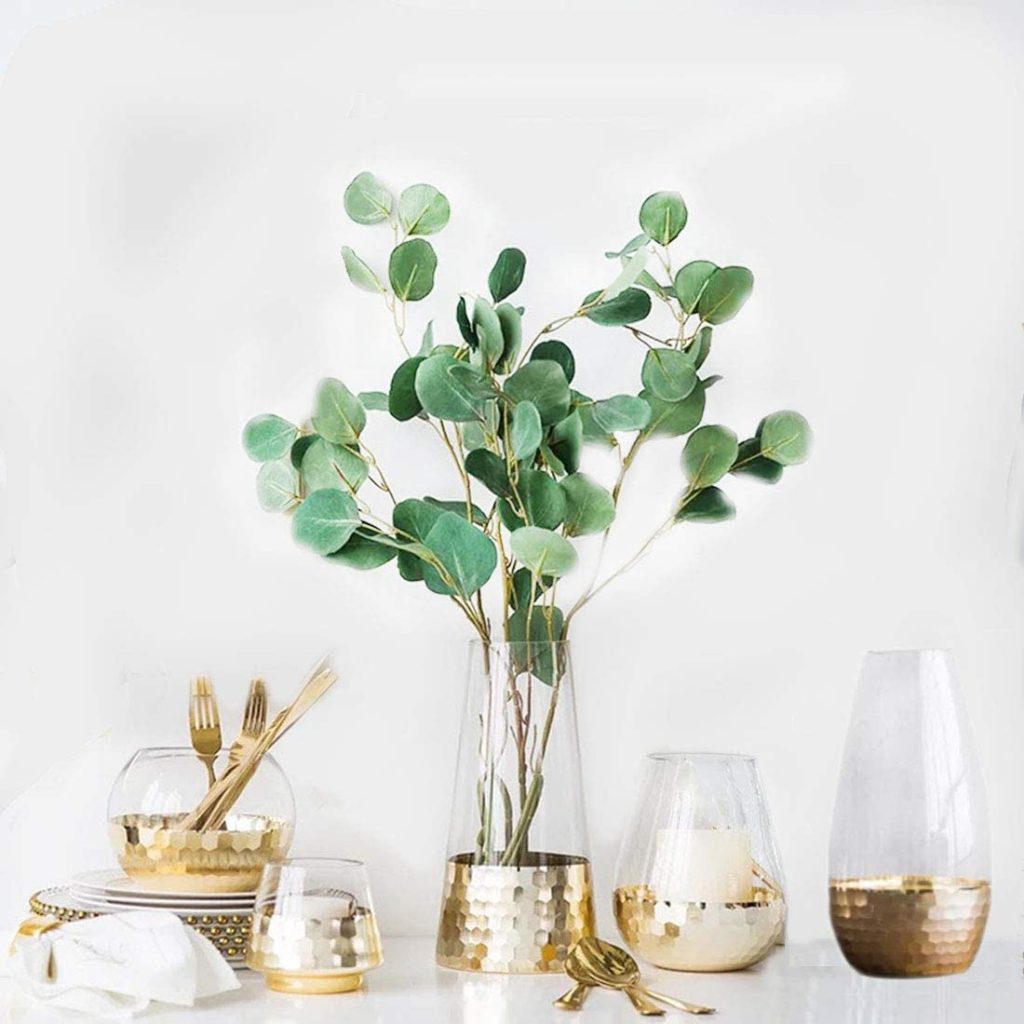 festive gold and glass vase