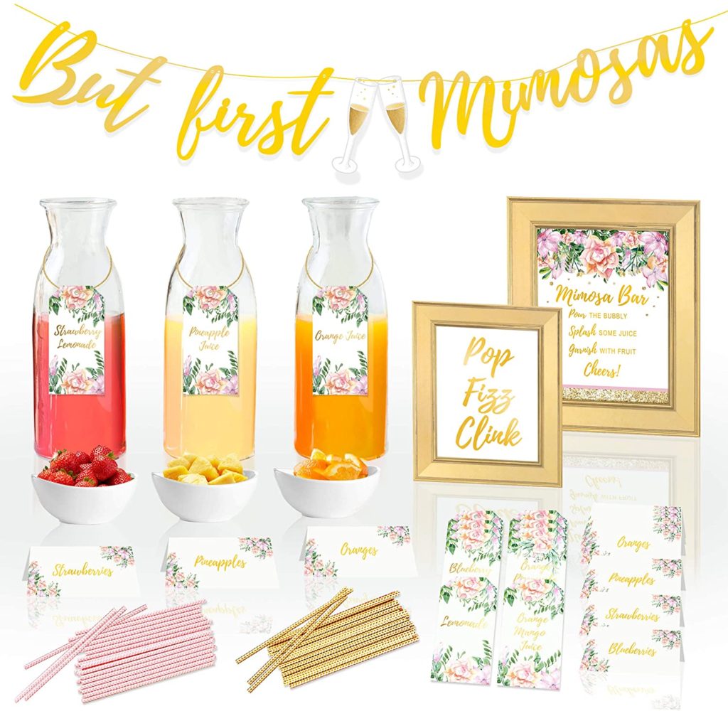 mimosa bar kit - winter baby shower ideas