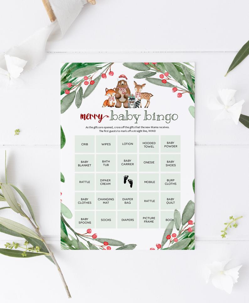 winter baby shower games baby bingo