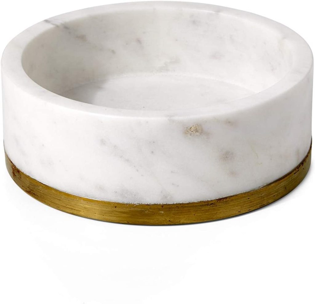 a round marble cheeseboard