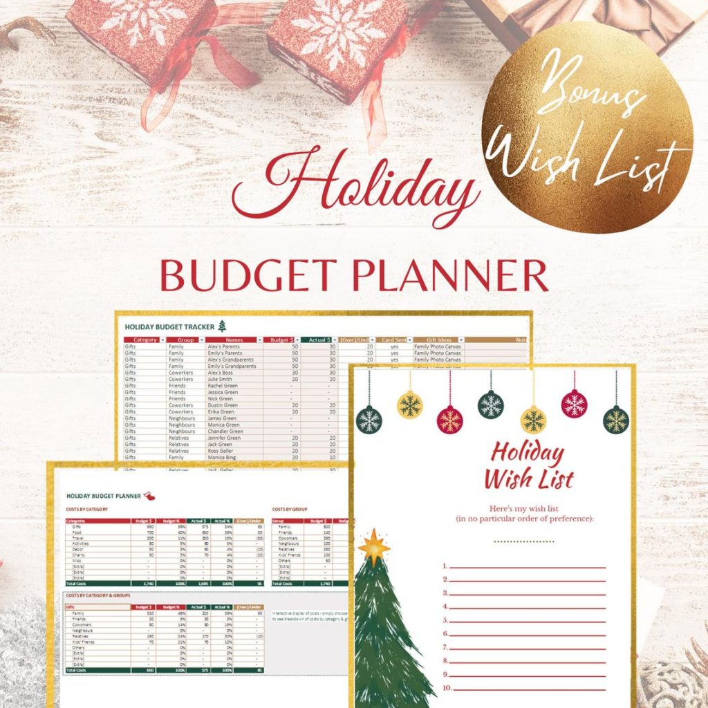 holiday budget planner printable