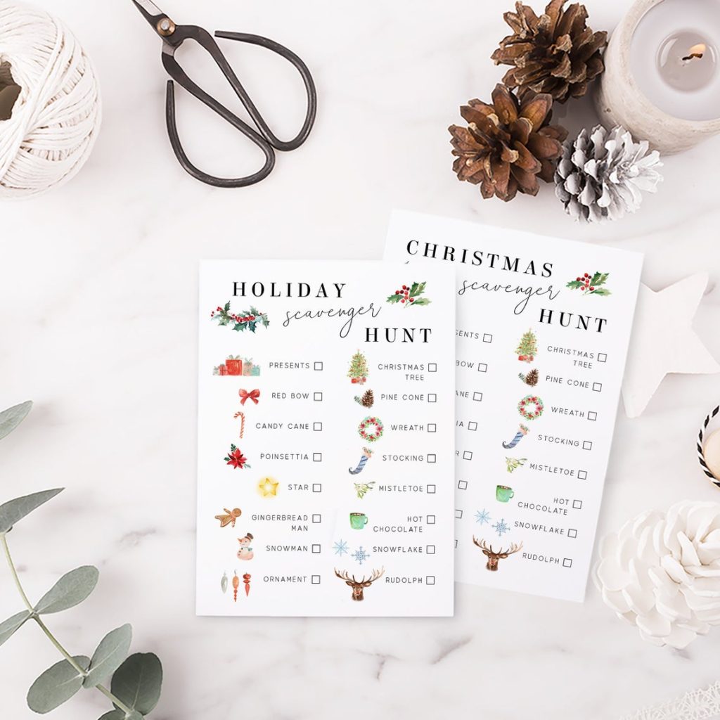 christmas scavenger hunt printables