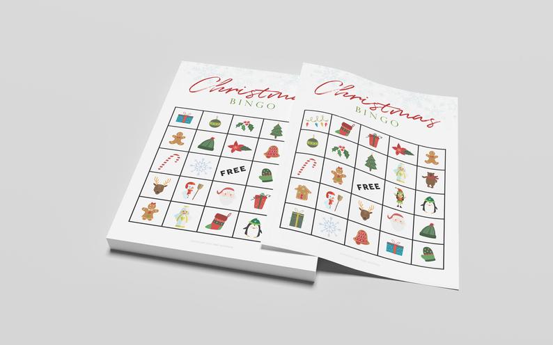 christmas games for family - bingo