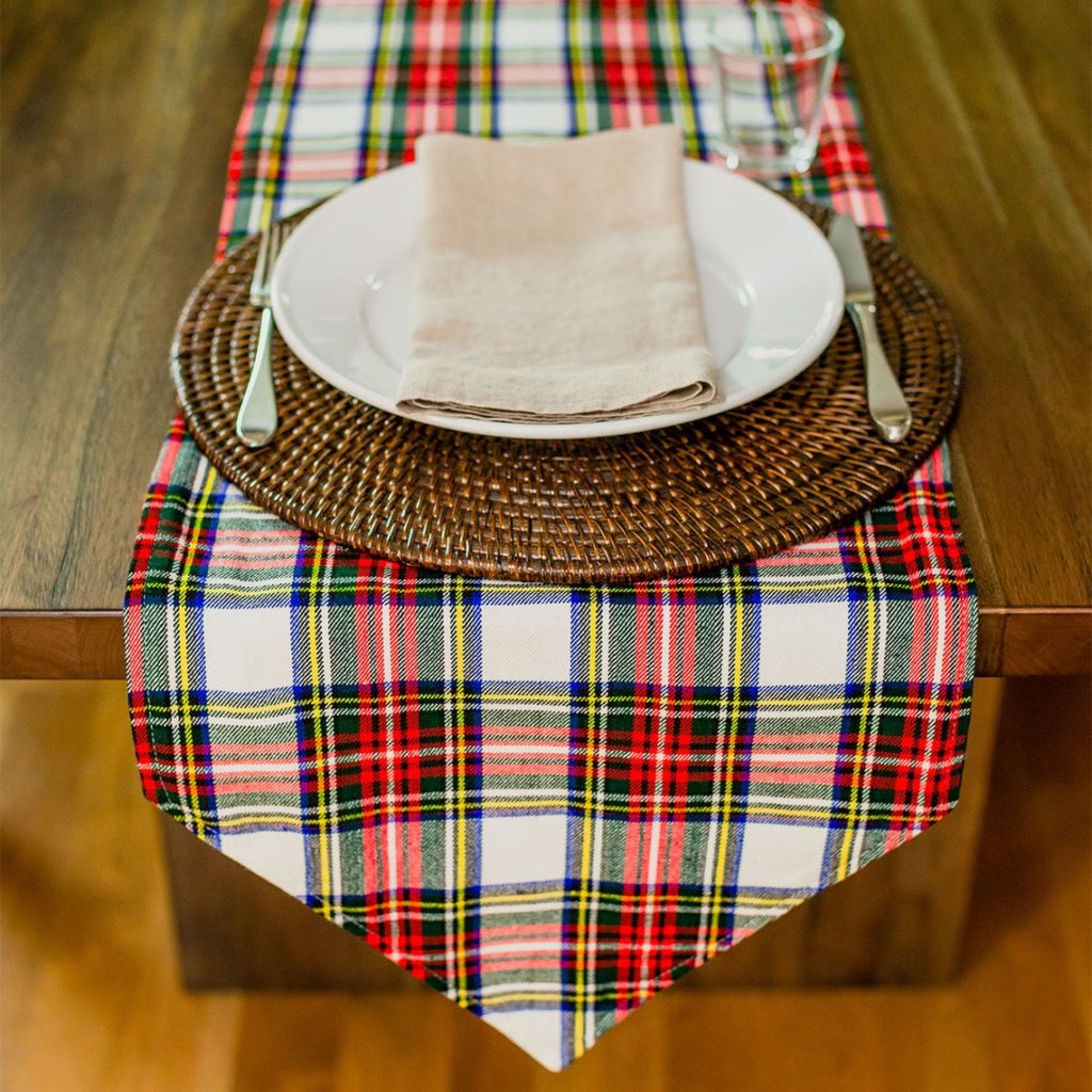 red plaid tablecloth