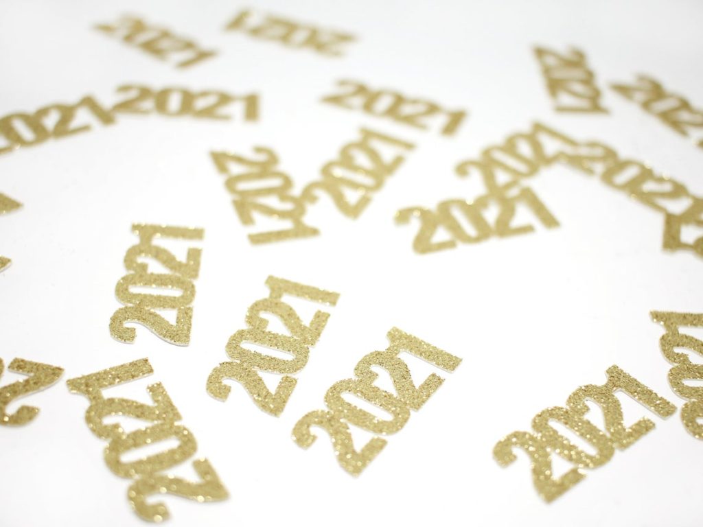 2021 gold confetti