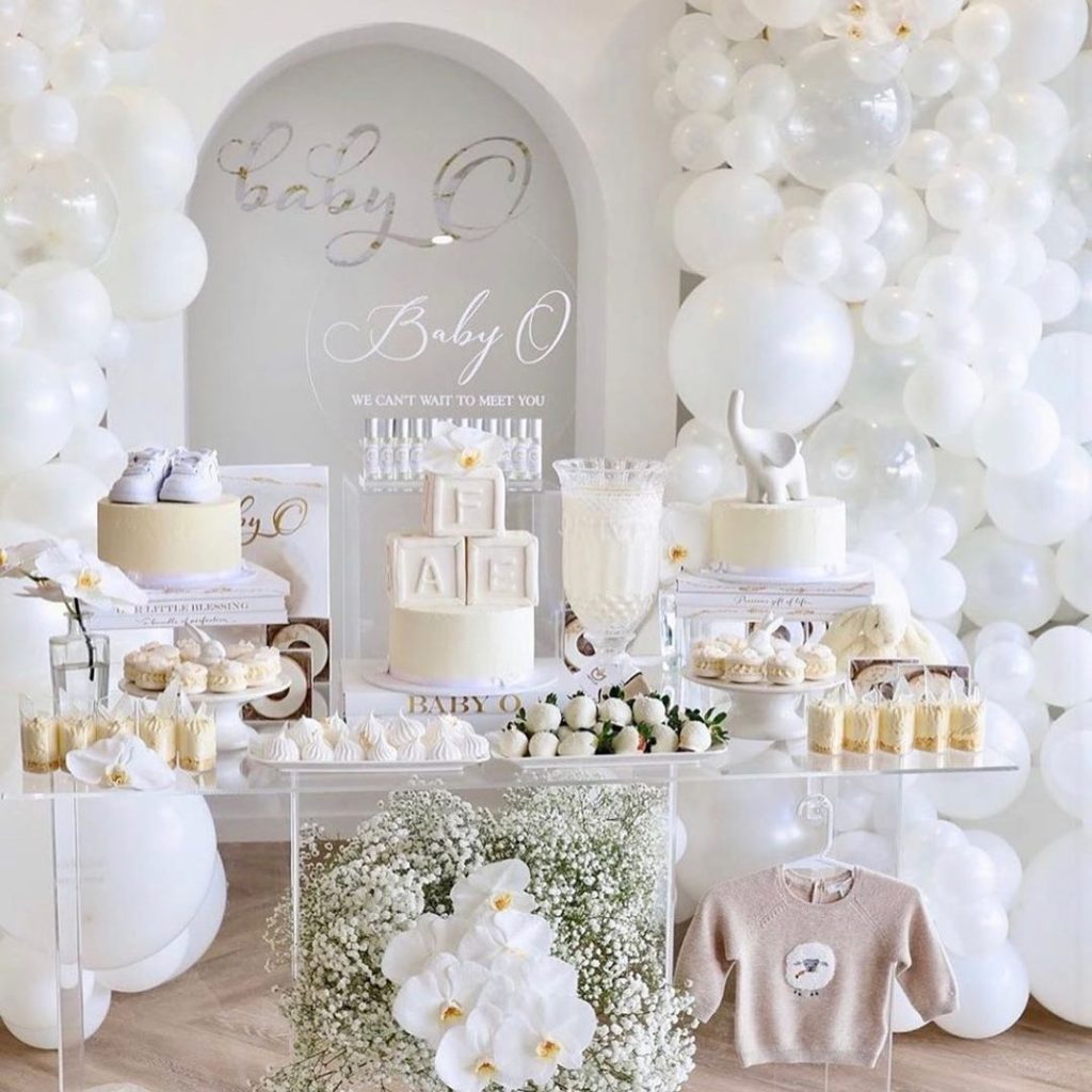 white baby shower ideas for girls