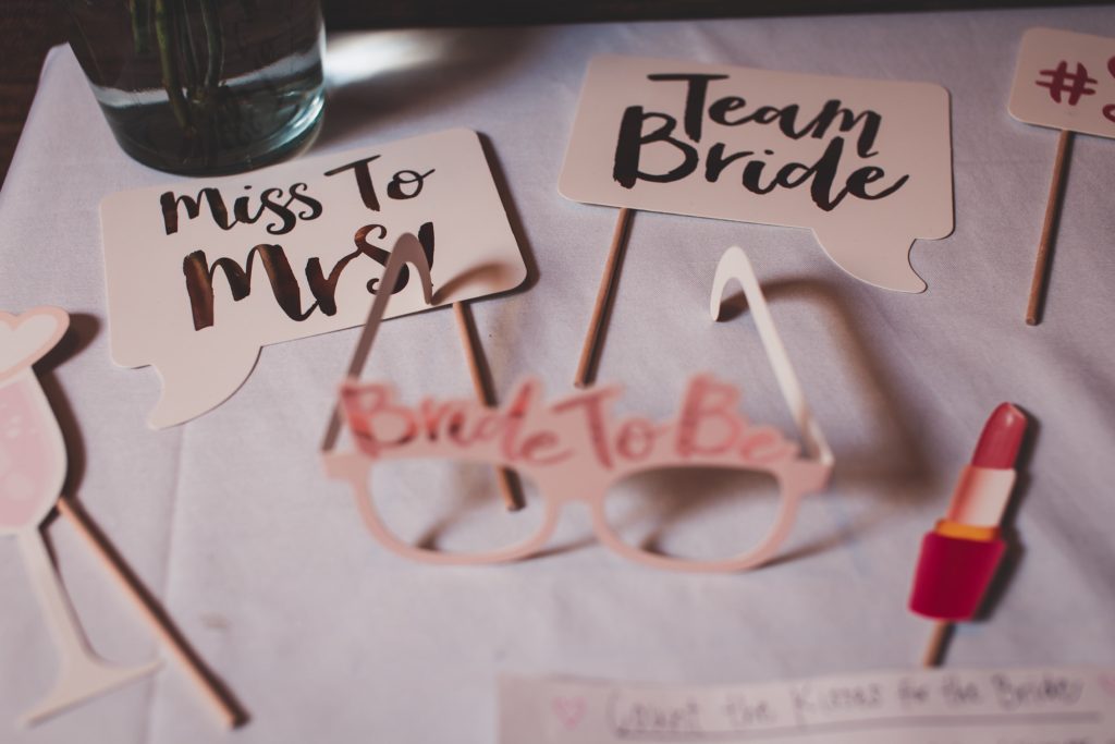 bridal party accessories on a table - casual conversation starters