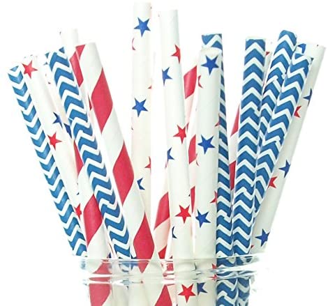 4th of July Party Straws