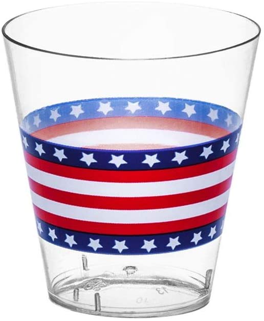 American Flag Plastic Shot Glasses