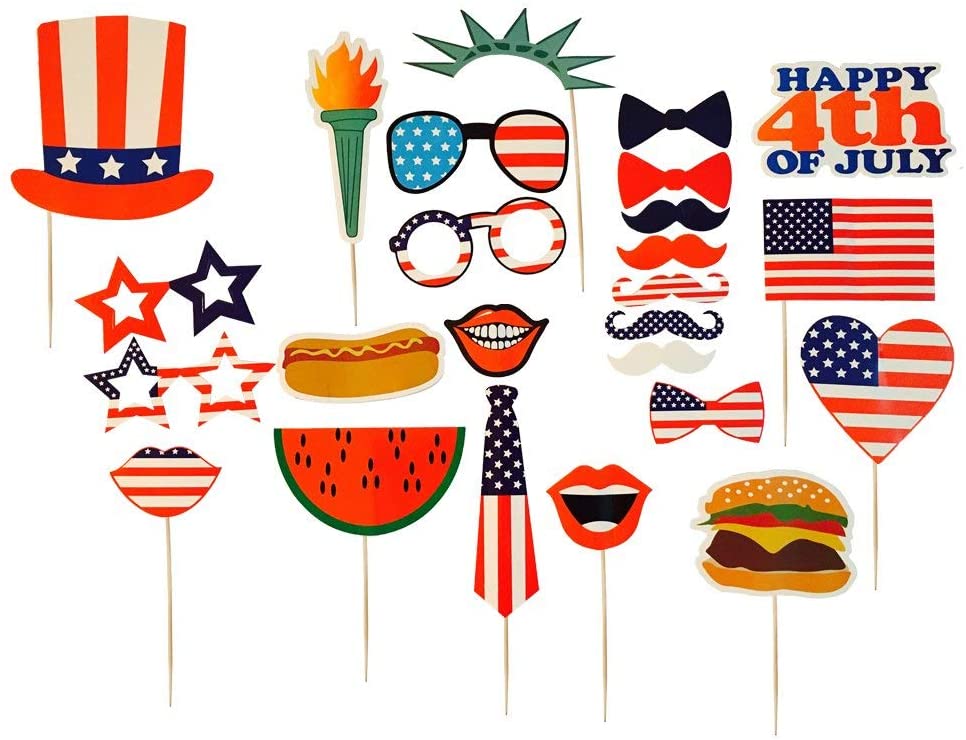 4th of July Party Photo Booth Accessories