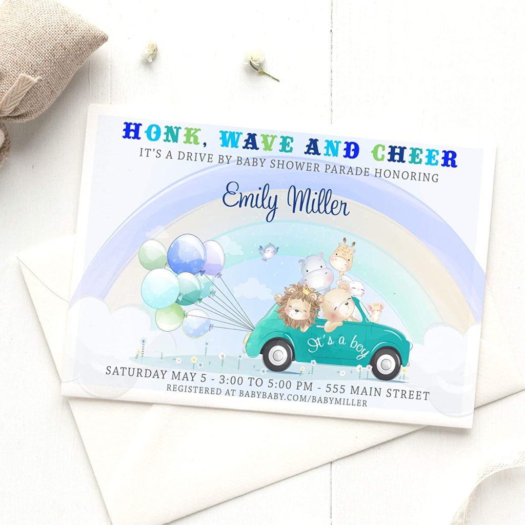 drive-by baby shower invitations amazon