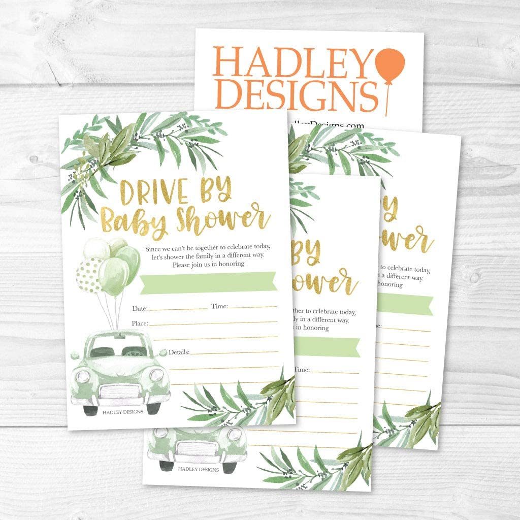 drive-by baby shower invitations amazon