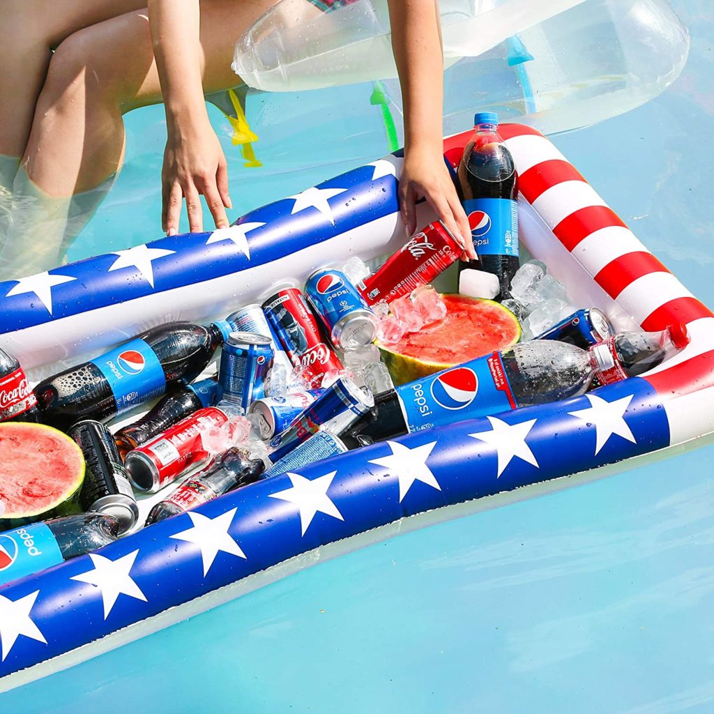 American Flag Inflatable Pool Drinks Tray