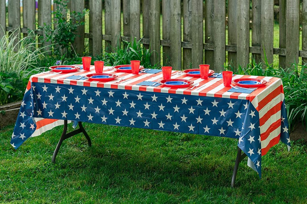 American Flag Outdoor Plastic Tablecloth