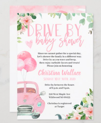 drive-by baby shower invitations zazzle