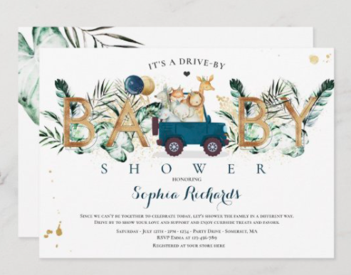 drive-by baby shower invitations zazzle