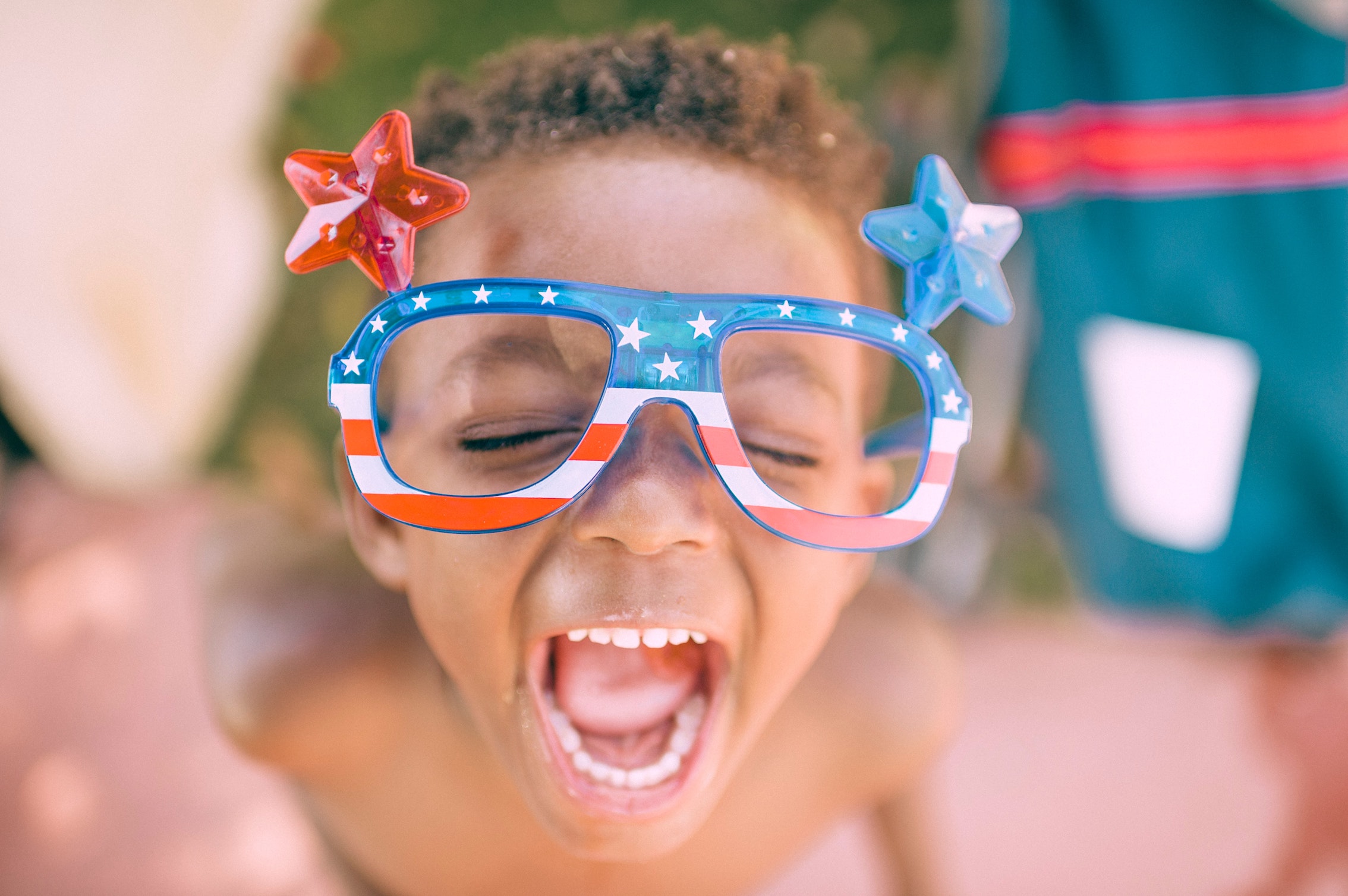 4th of July party kid smiling