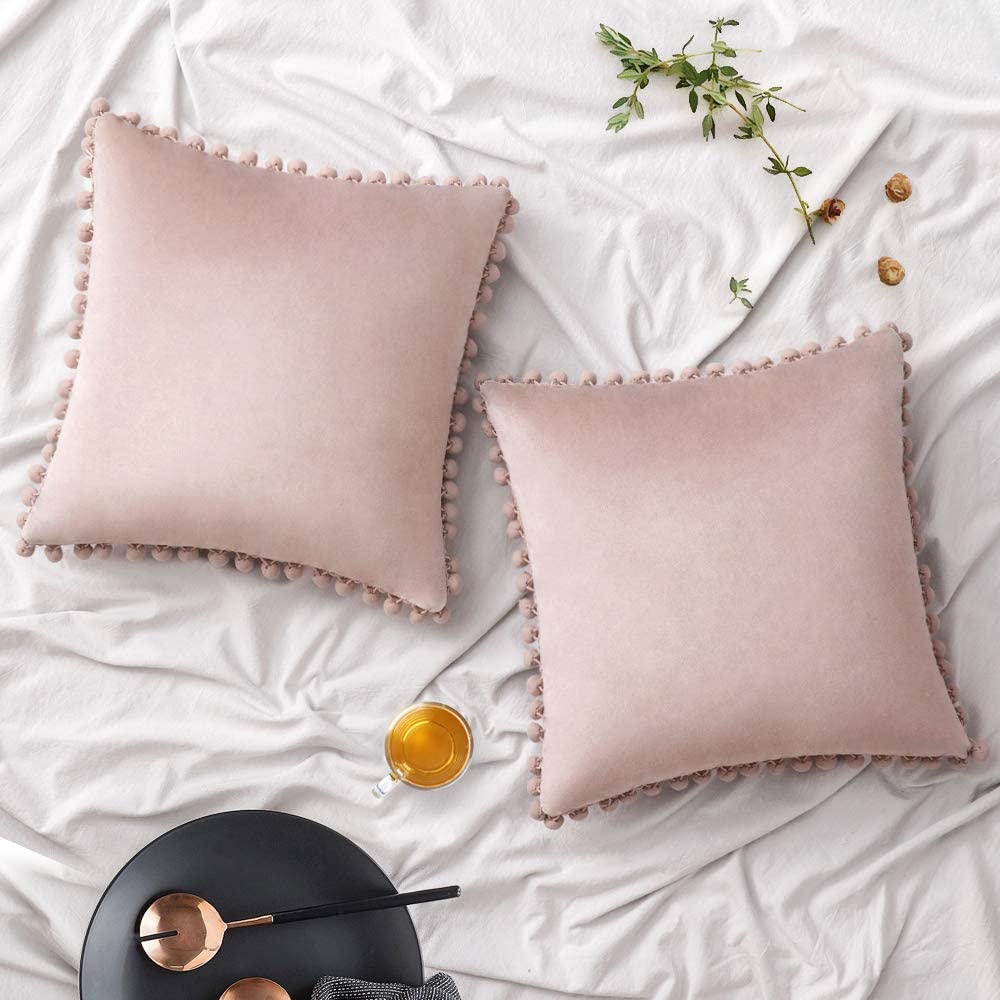 rose gold velvet cushions