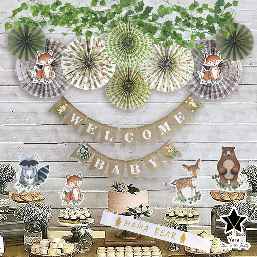 woodland baby shower decor