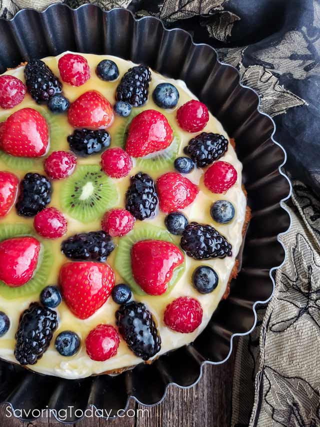 Cream Cheese Fruit Tart with Almond Crust