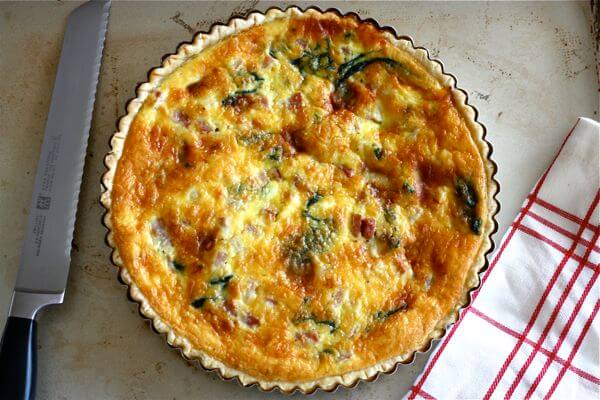 Ham Spinach and Gruyére Quiche