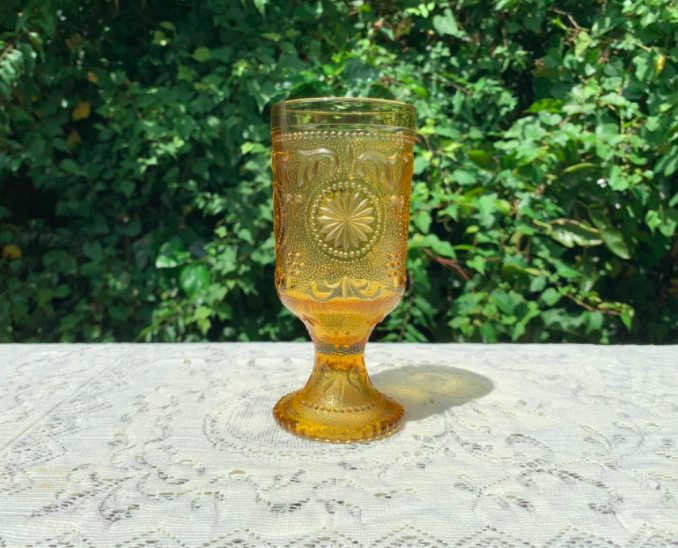 amber glass goblet