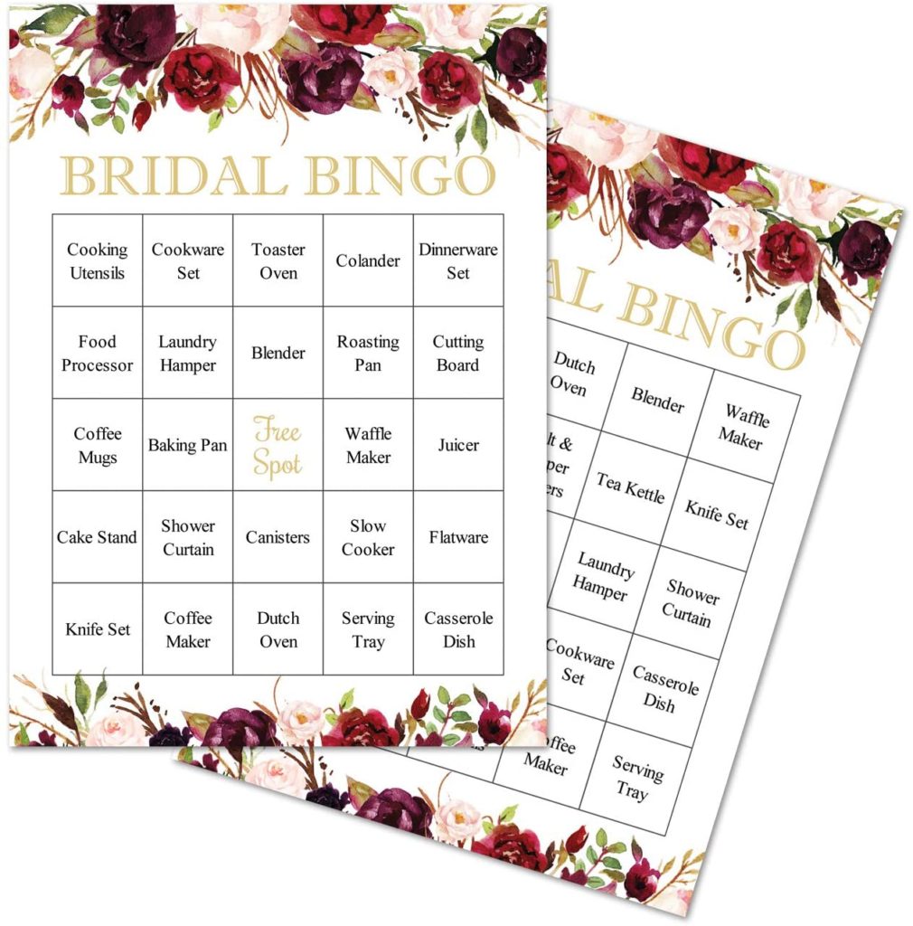 bridal shower bingo 