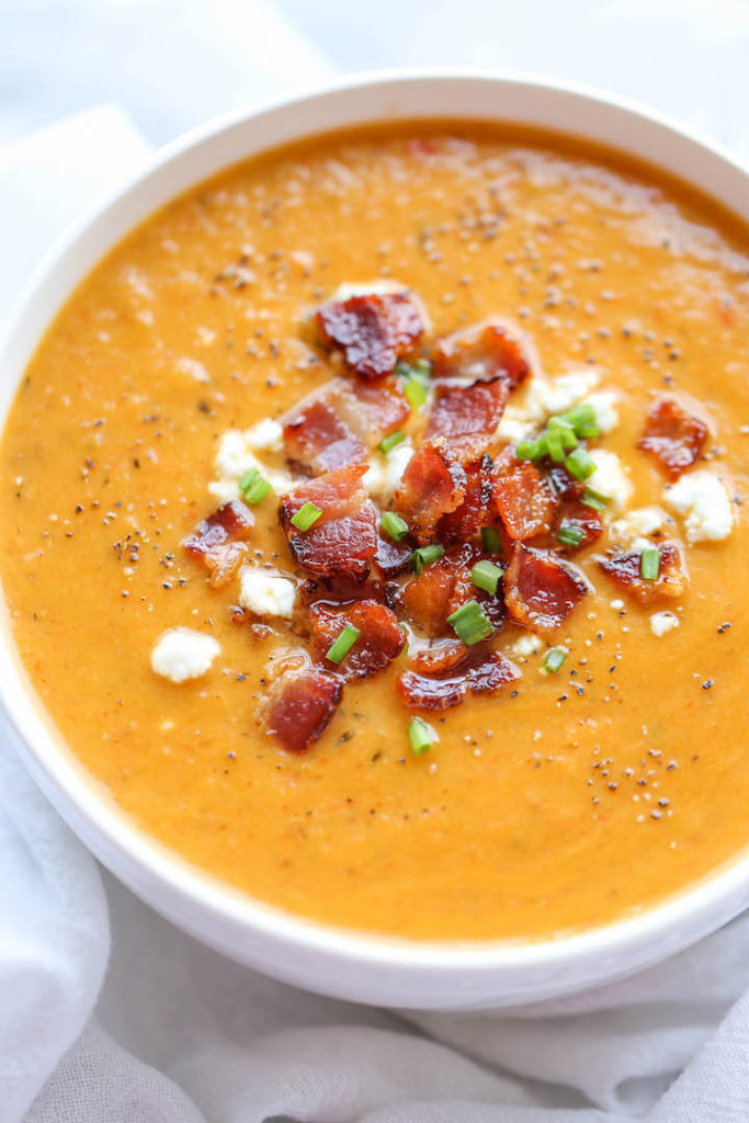 butternut soup with bacon