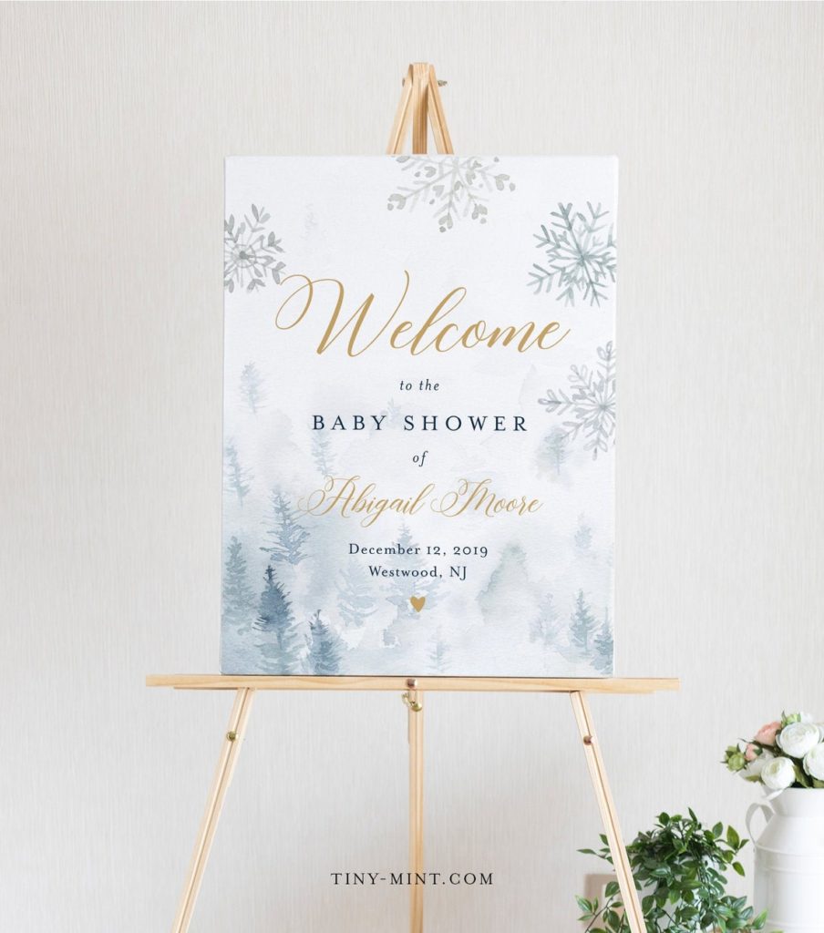 winter wonderland baby shower sign