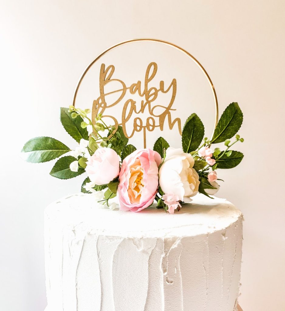 baby in bloom cake topper