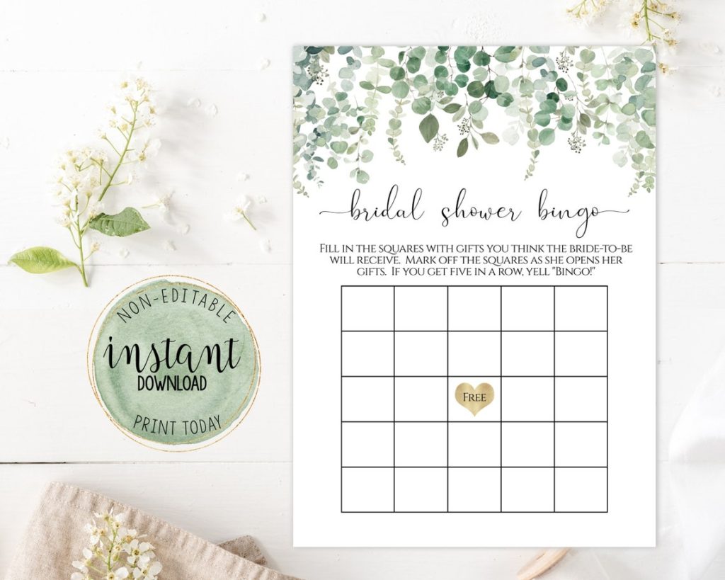 bridal shower games bingo