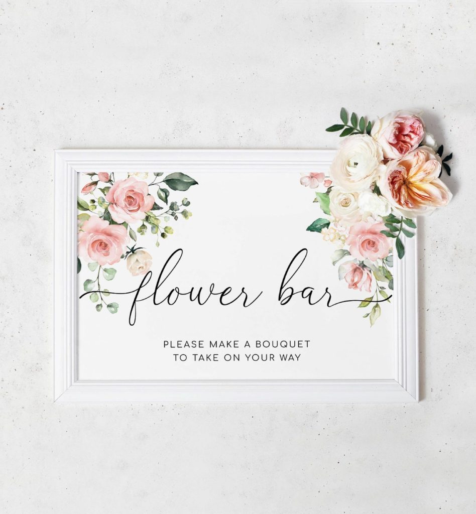 Creative Bridal Shower Ideas flower bar