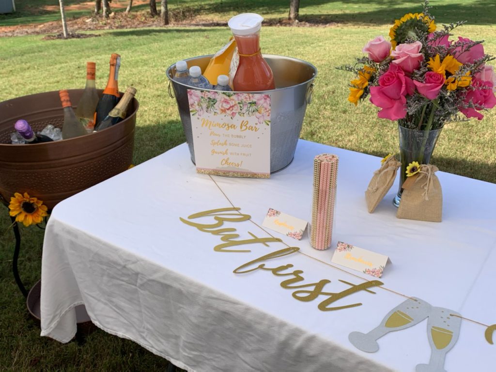 cute bridal shower mimosa bar