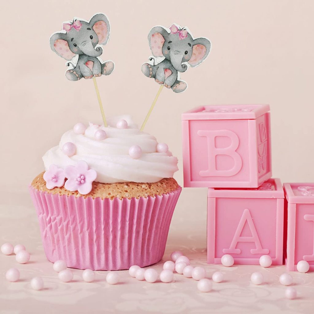 baby elephant cupcake toppers