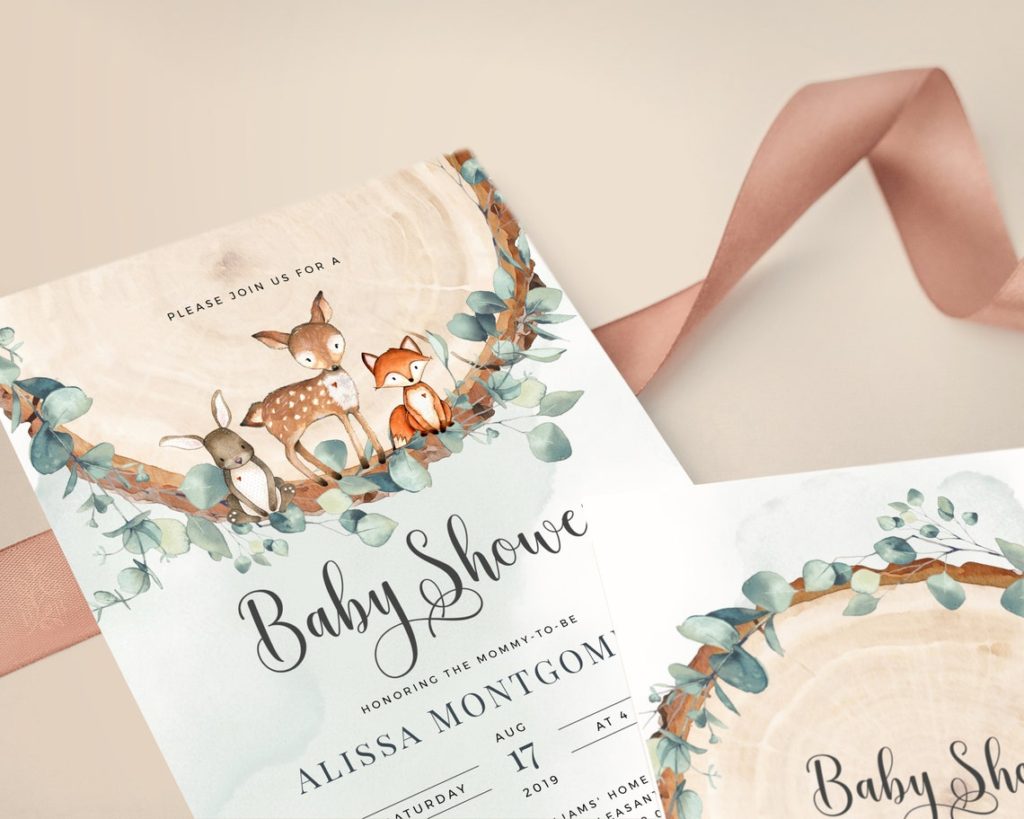 unique woodland baby shower ideas invitations