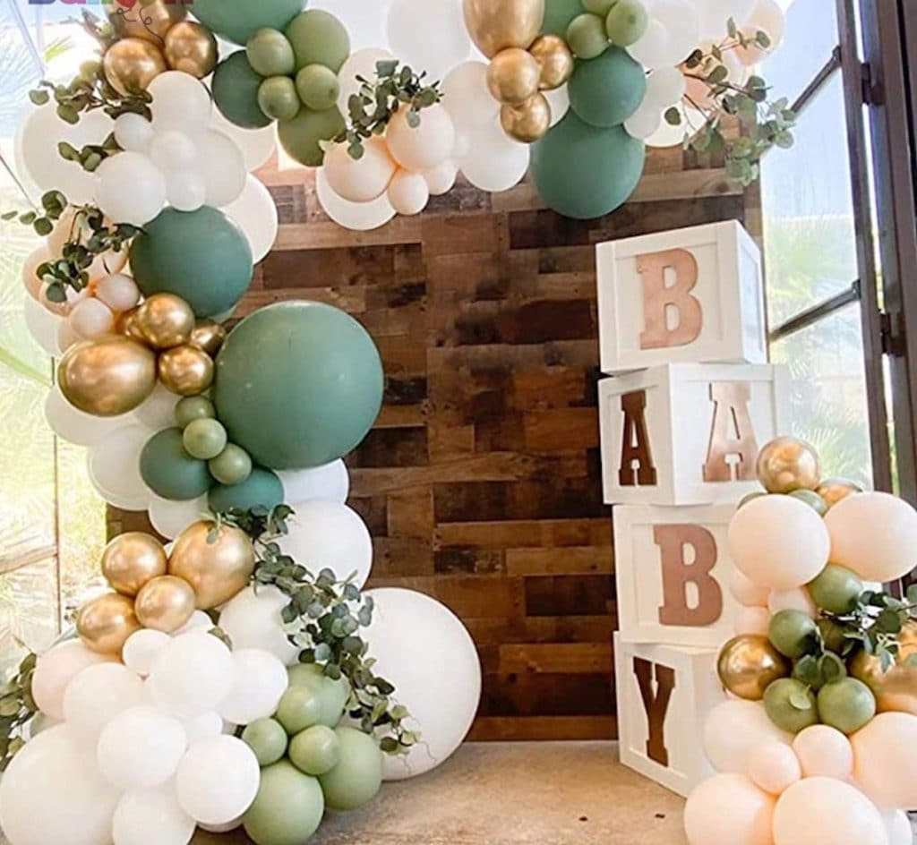 woodland baby shower balloons