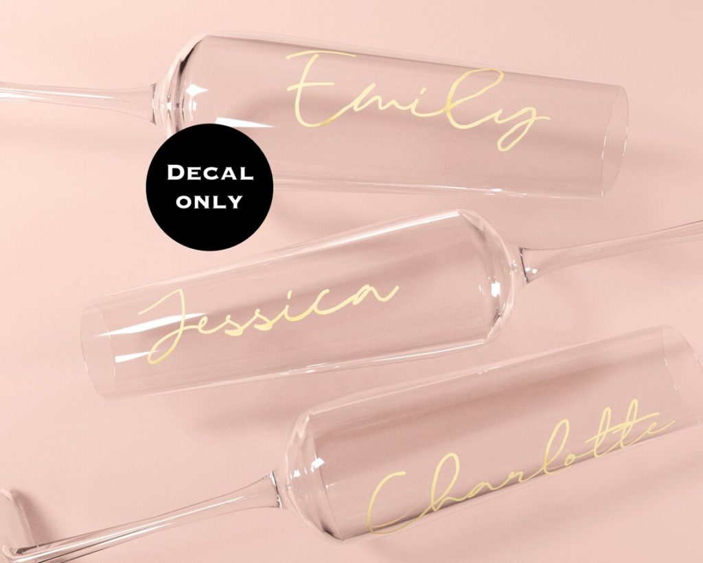 champagne flute decals