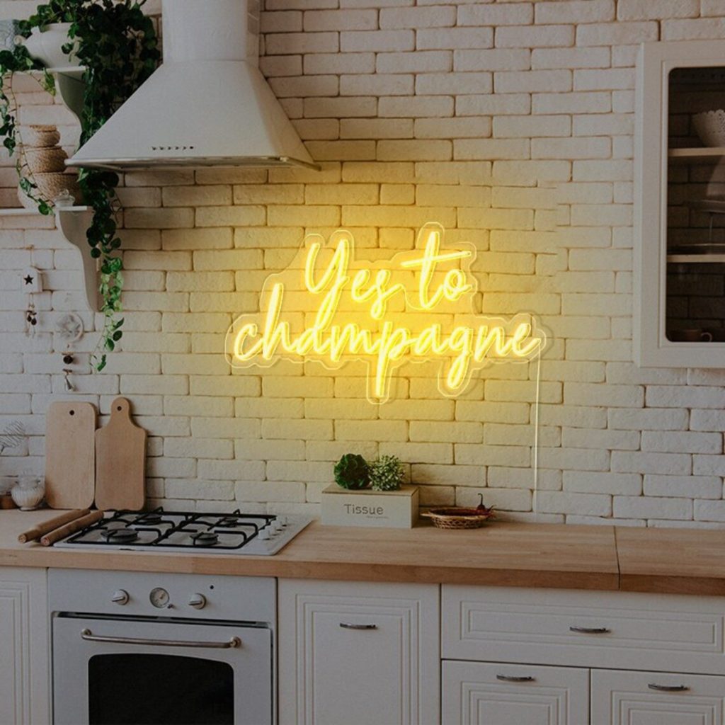 champagne bar neon sign