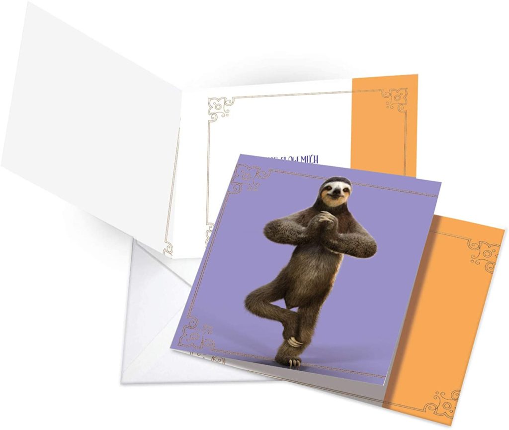 Sloth Doing Yoga Tree Pose Card