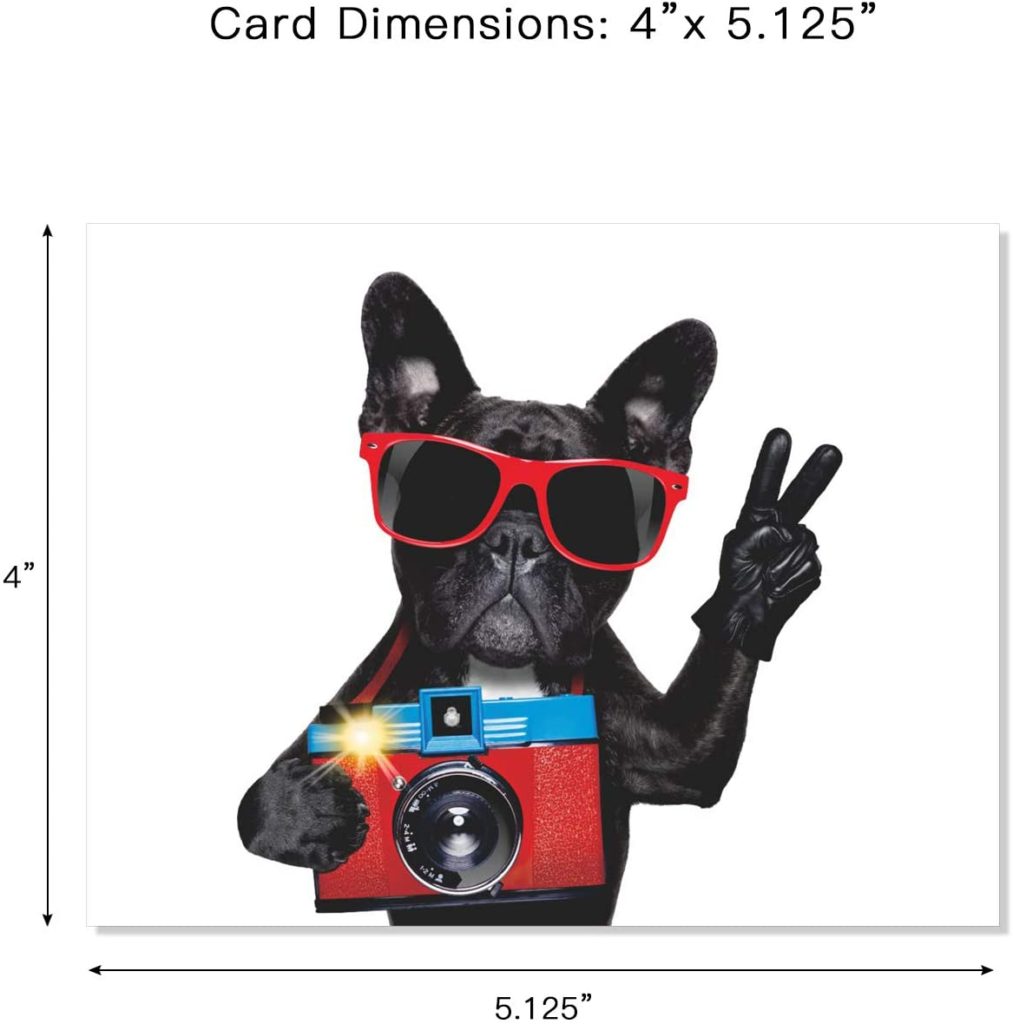 Peace Sign Dog in Sunglasses Card