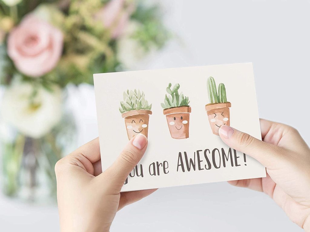 You Are Awesome Cacti Pots Card