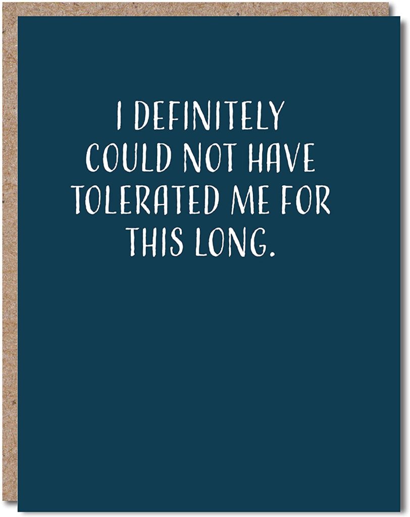 Thank You For Tolerating Me Card