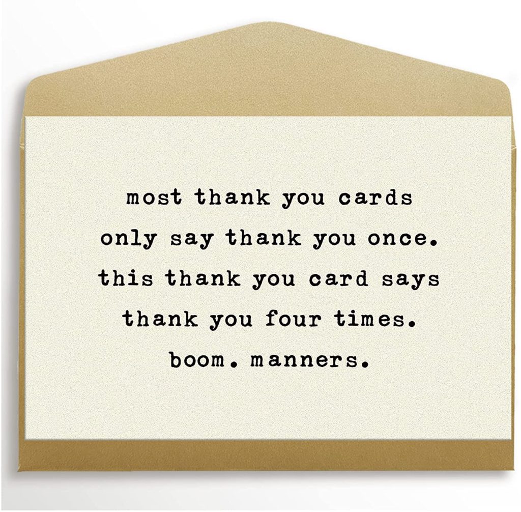  Thank You Four Times Card