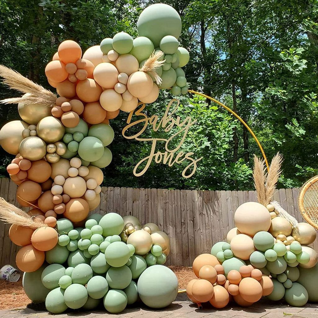 sage balloon garland