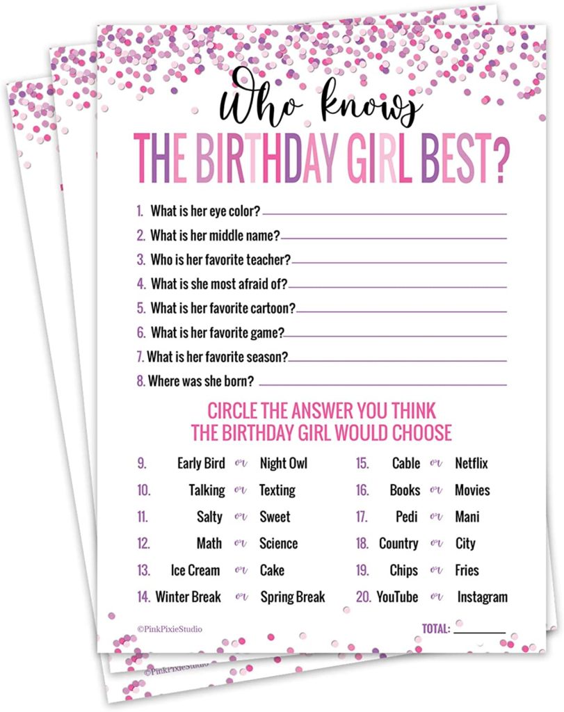 birthday party games for teens