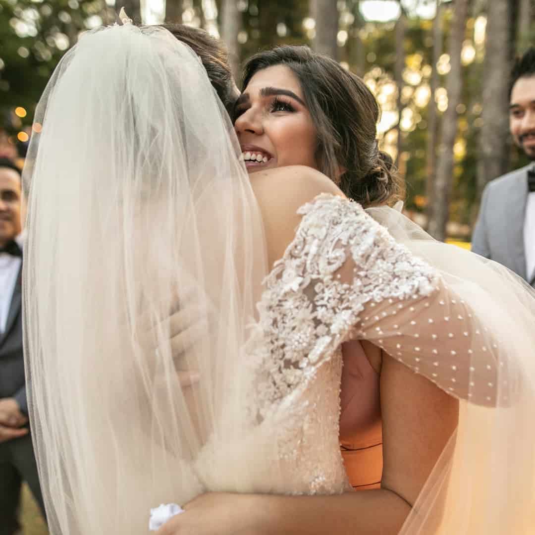 bride making wedding guest feel special