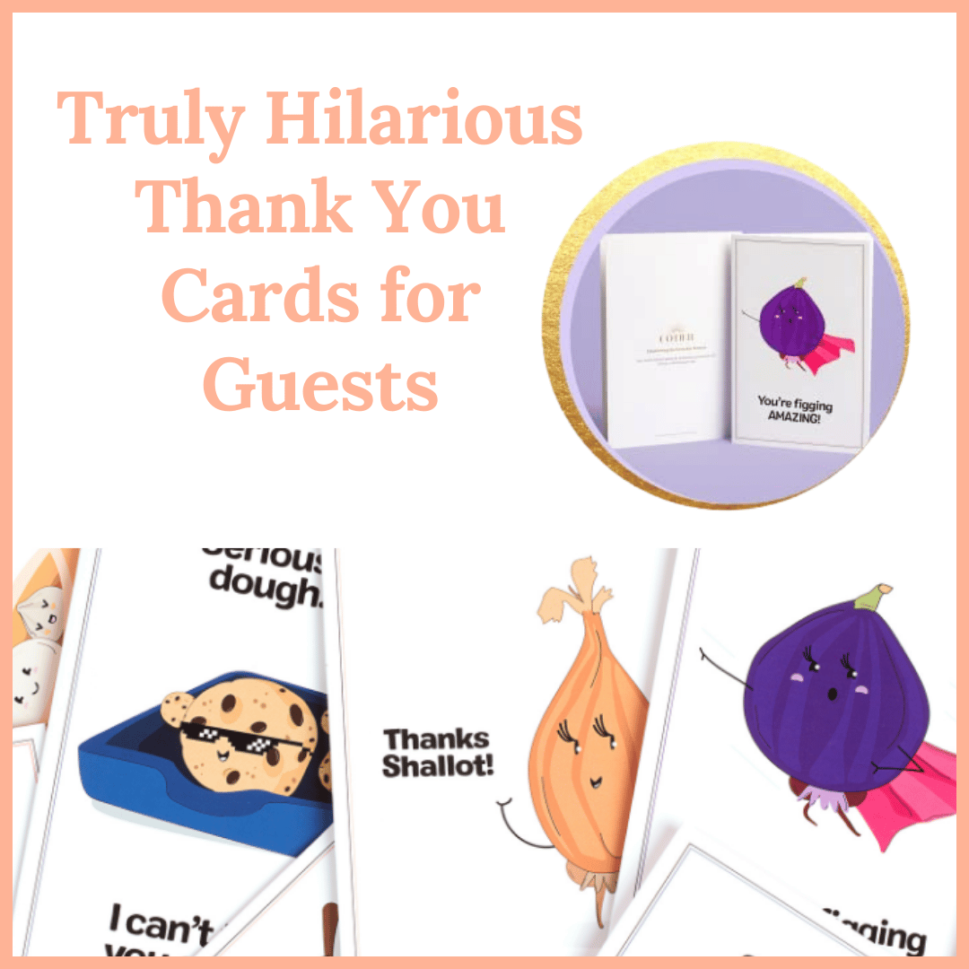 truly hilarious thank you cards for guests by cotier brand